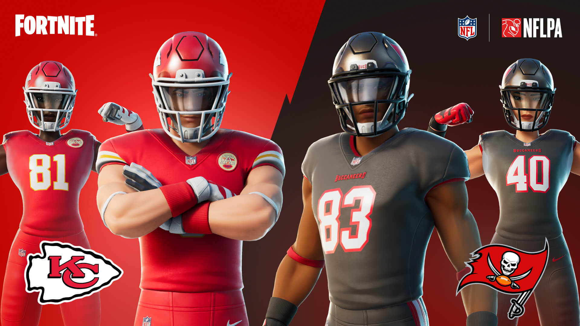 كرة القدم الأمريكية تتفوق على لعبة Fortnite في الوقت المناسب لليوم الكبير! نقدم لكم أزياء NFL والتصميمات وNFL Rumble والمزيد!