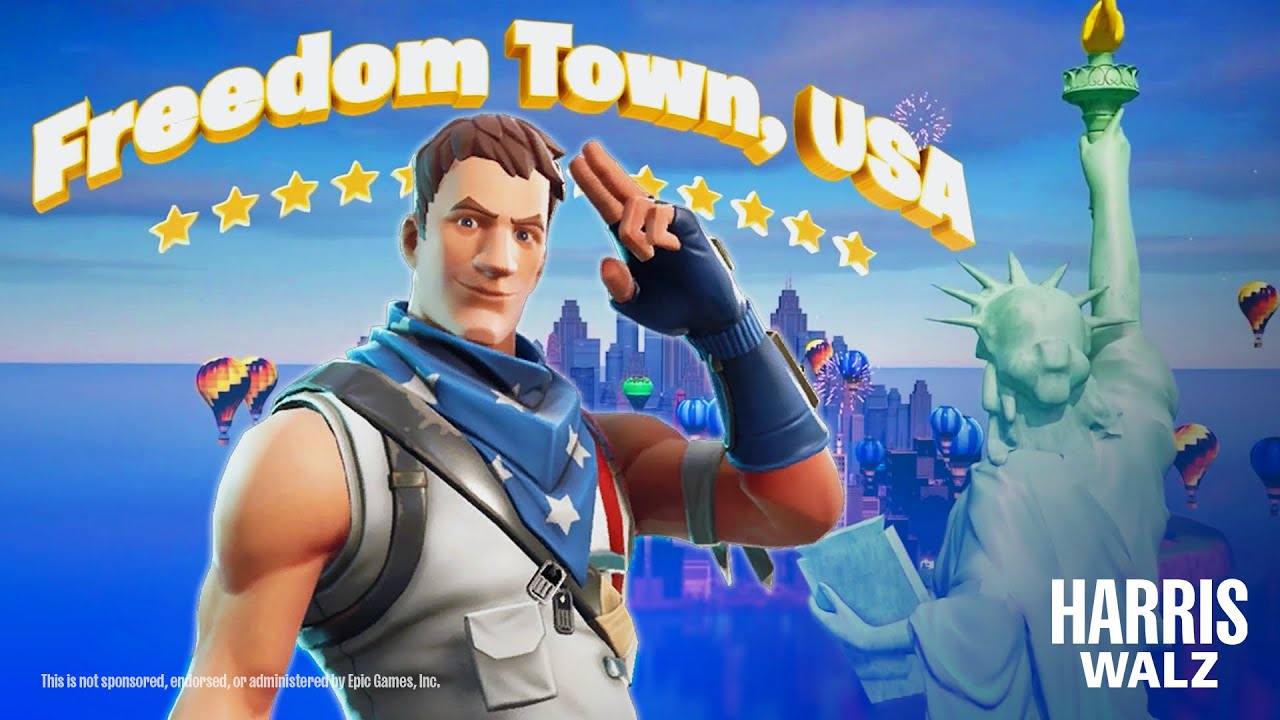 تظهر خريطة نائب الرئيس كامالا هاريس في لعبة Fortnite، وقد تم الإشادة بها لمحاولتها تشجيع الشباب على التصويت، ولكنها تعرضت للانتقاد أيضًا بسبب محتواها السياسي.